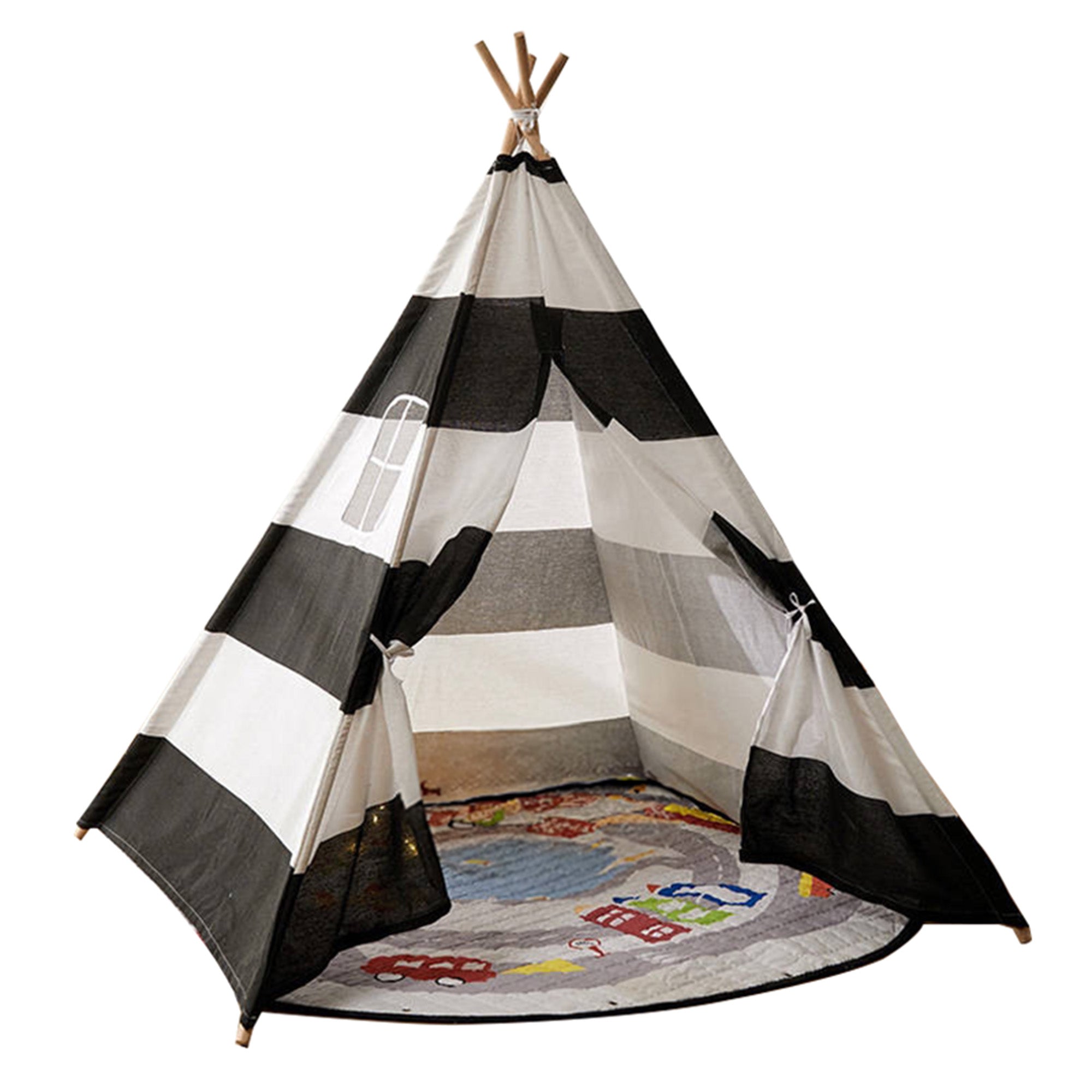 Tipi Tent Kids Canvas Play Tent Large Foldable Kids Canvas Teepee