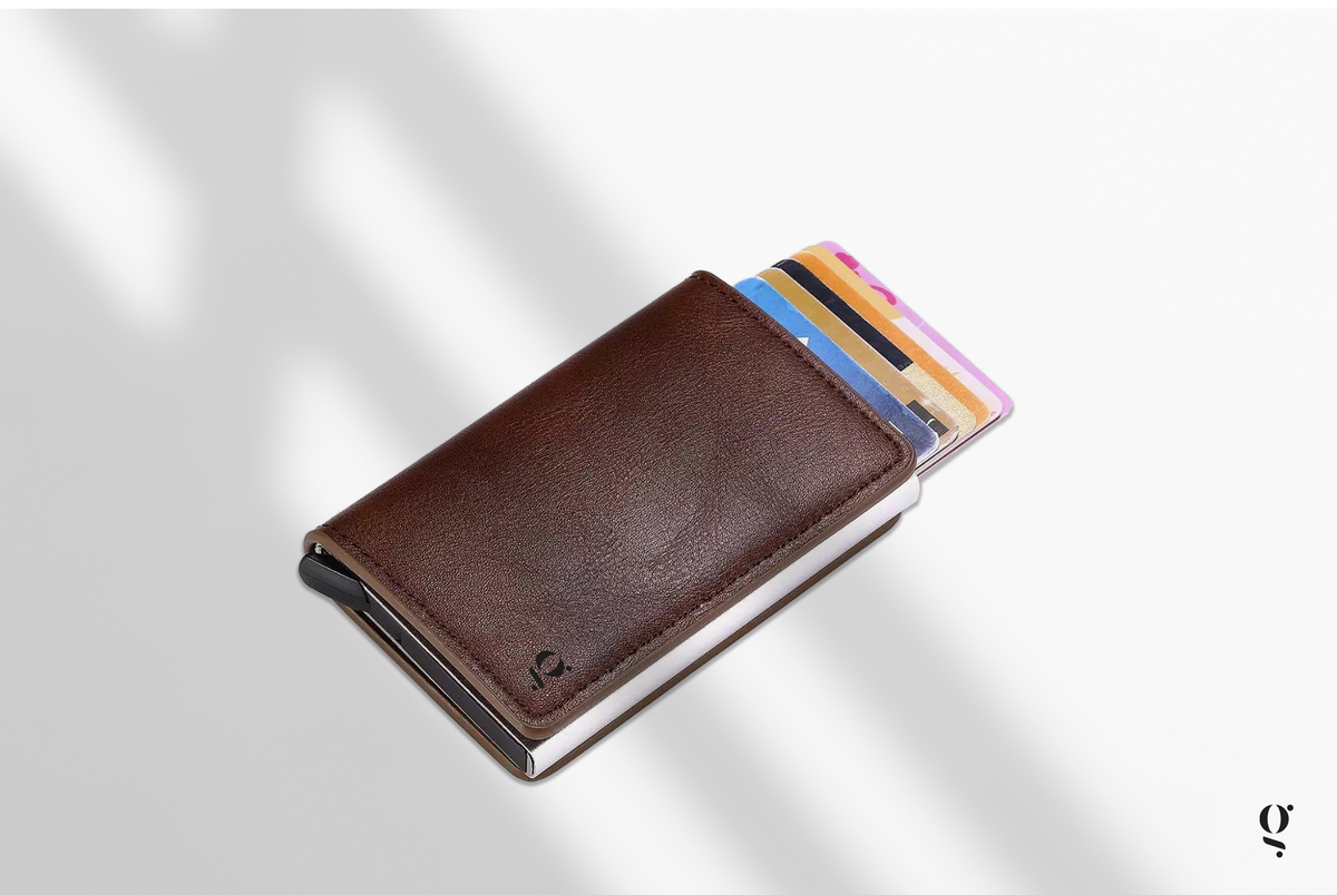 Mens leather credit outlet card wallet