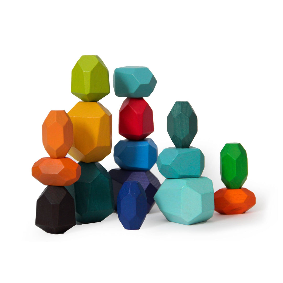Stacking Blocks | Peacock | Set of 16 - Green Walnut Inc.