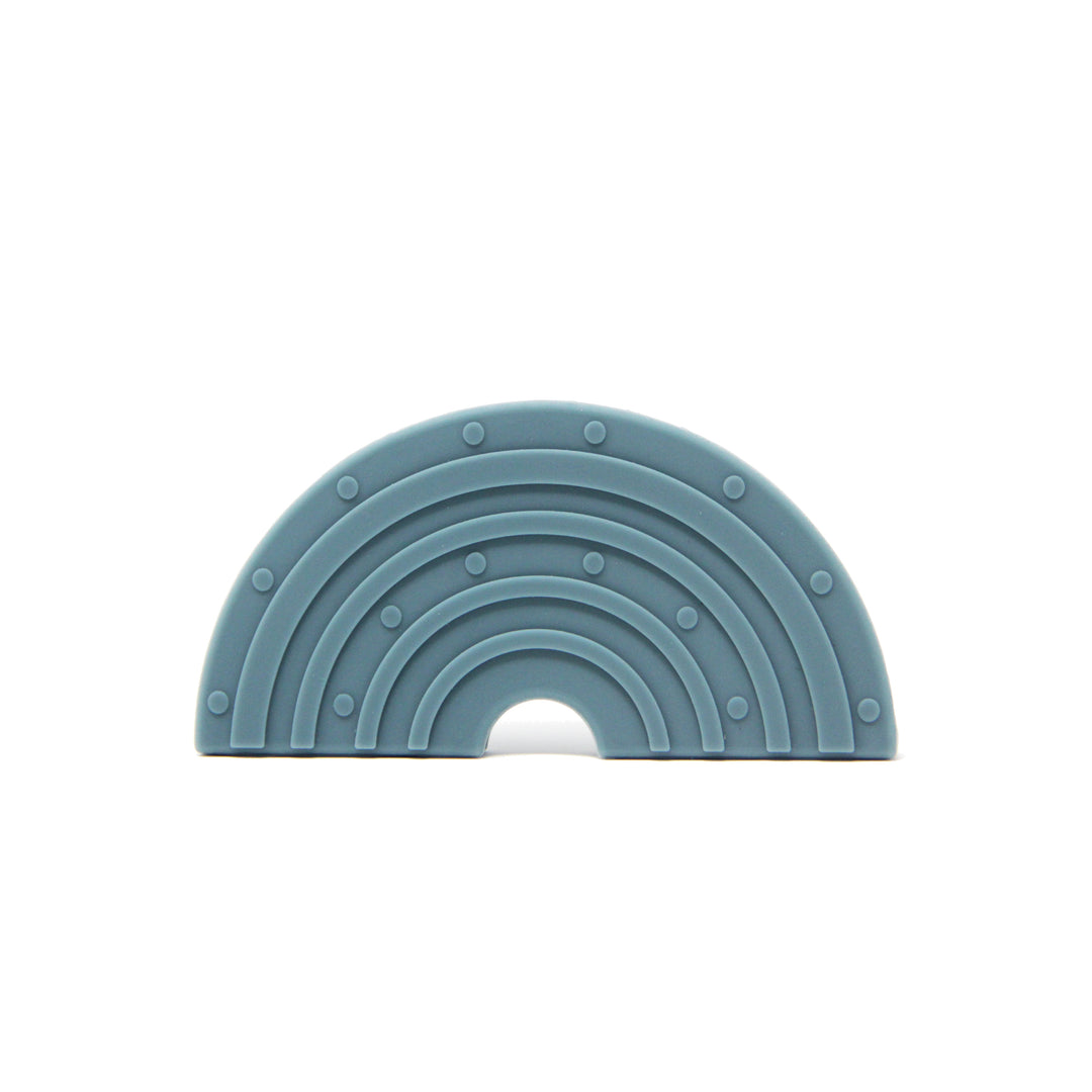 Silicone rainbow teether Blue Color  for babies and infants for mouthing and teething babies. Relieves gum pains for babies | Green Walnut