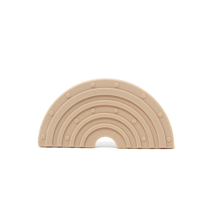 Silicone rainbow teether beige Color  for babies and infants for mouthing and teething babies. Relieves gum pains for babies | Green Walnut