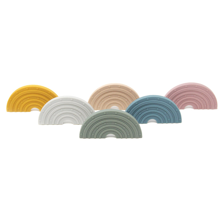 Silicone rainbow teethers for babies and infants for mouthing and teething babies. Relieves gum pains for babies | Green Walnut