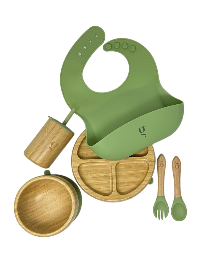 Baby / Toddler Bamboo Dinnerware With Suction Set of 6 Pieces - Green Walnut Inc.