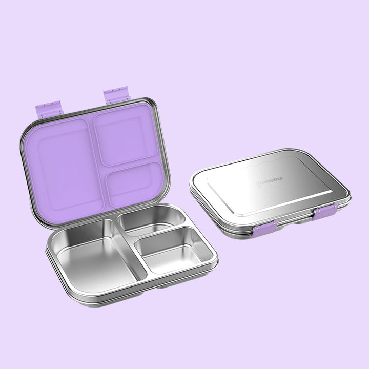 Stainless Steel Lunch Box with Leak-Proof Lid – 3-Compartment Food Container for Kids & Adults | BPA-Free, Durable & Easy to Clean
