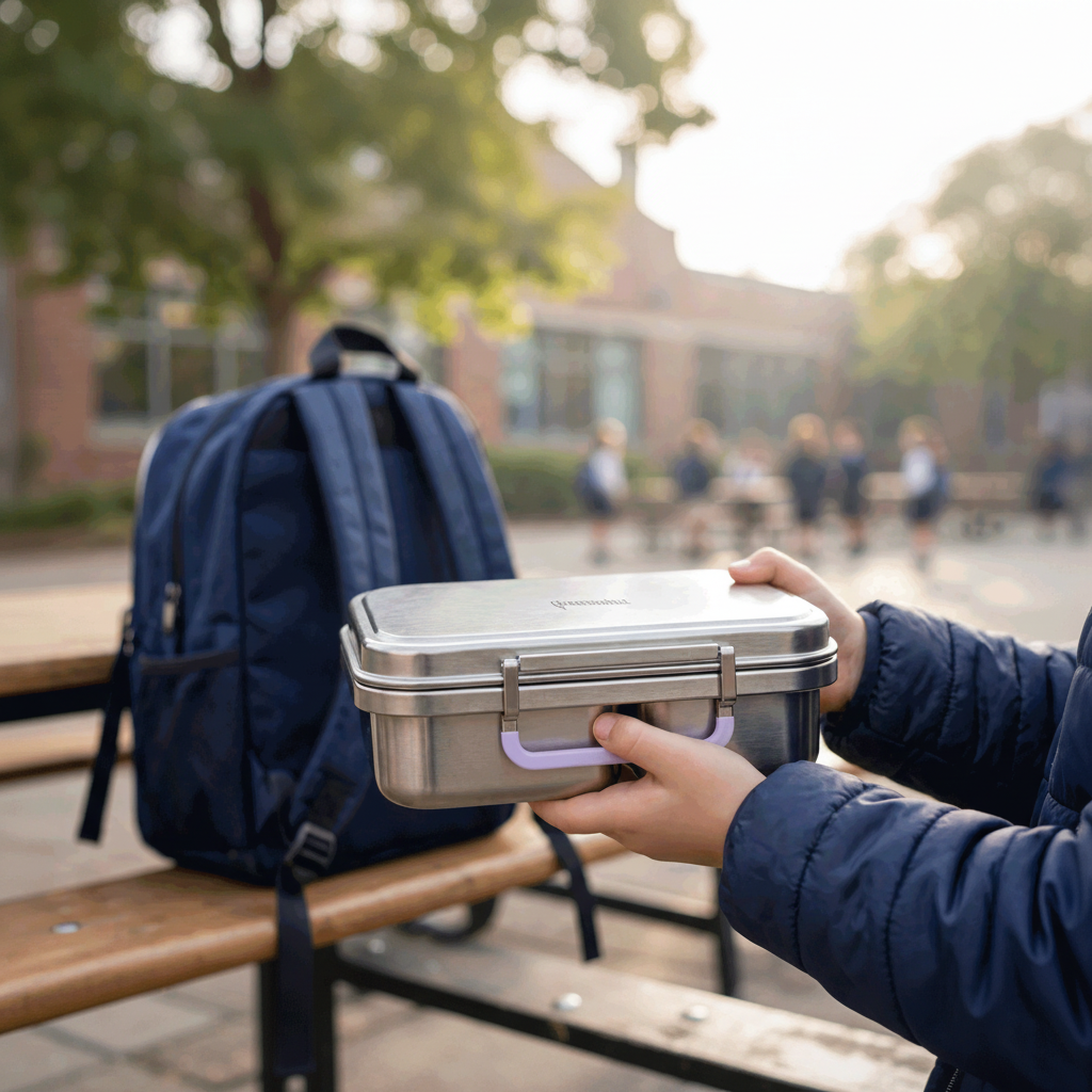 Stainless Steel 2 Compartment Bento Lunch Box