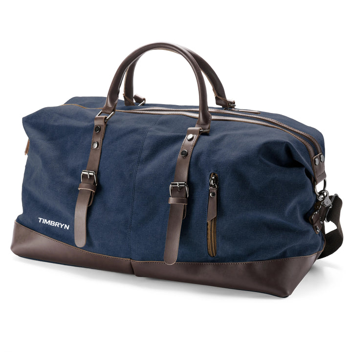 Large Canvas & PU Leather Weekend Duffle Bag – Men's Vintage Travel Carry-On