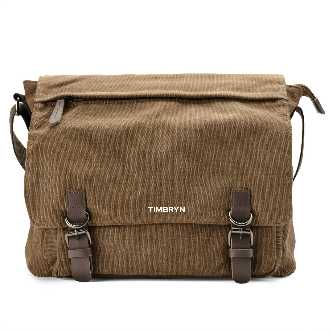 Premium Canvas & Leather Messenger Bag  | Vintage Crossbody Satchel
