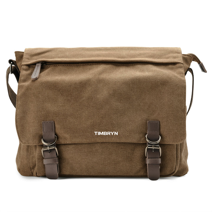 Premium Canvas & Leather Messenger Bag  | Vintage Crossbody Satchel