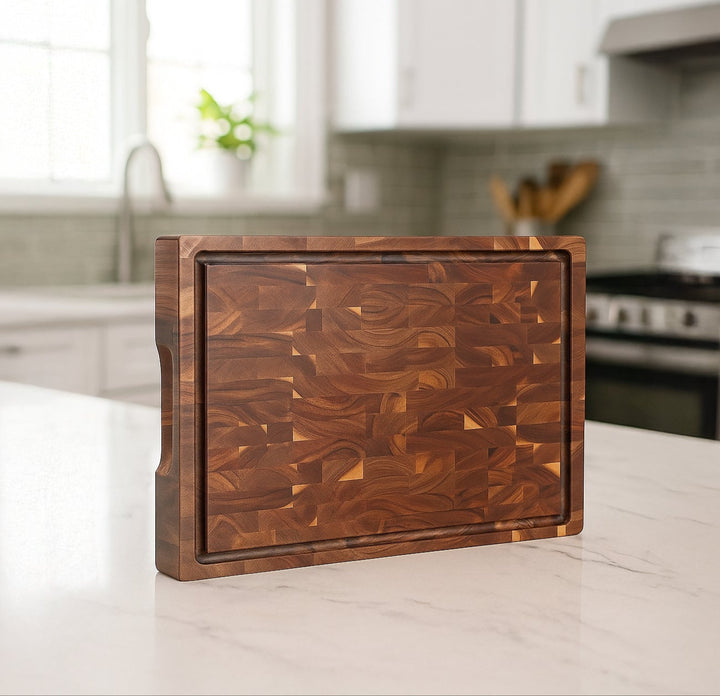 Greenwalnut Premium Acacia End-Grain Cutting Board with Juice Groove