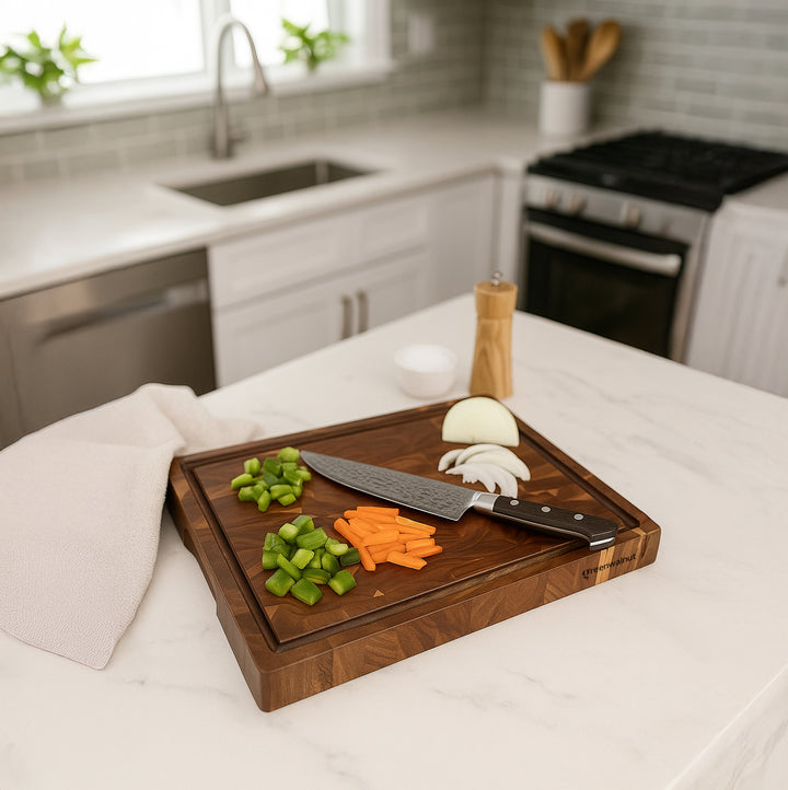 Greenwalnut Premium Acacia End-Grain Cutting Board with Juice Groove