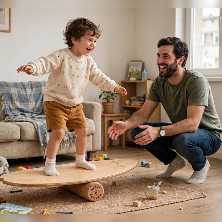 Wooden Balance Board | Surfing Balance Board with Cork Roller