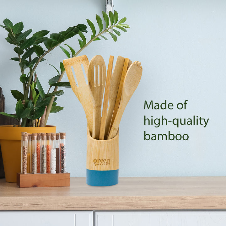 Blue Bamboo KItchen Utensils