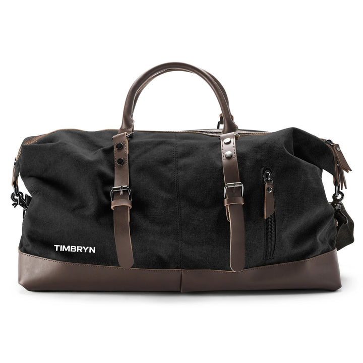 Large Canvas & PU Leather Weekend Duffle Bag – Men's Vintage Travel Carry-On