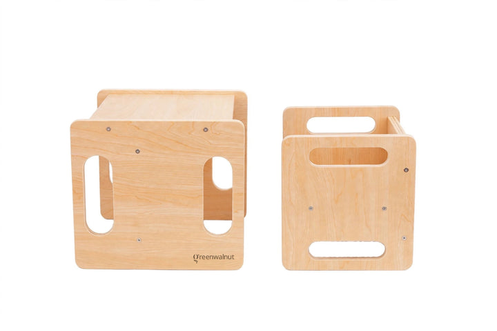 Montessori Wodden Table and Chair Set – Wooden Toddler Furniture, Ages 1-4