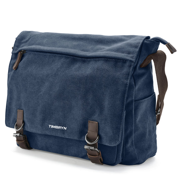 Premium Canvas & Leather Messenger Bag  | Vintage Crossbody Satchel