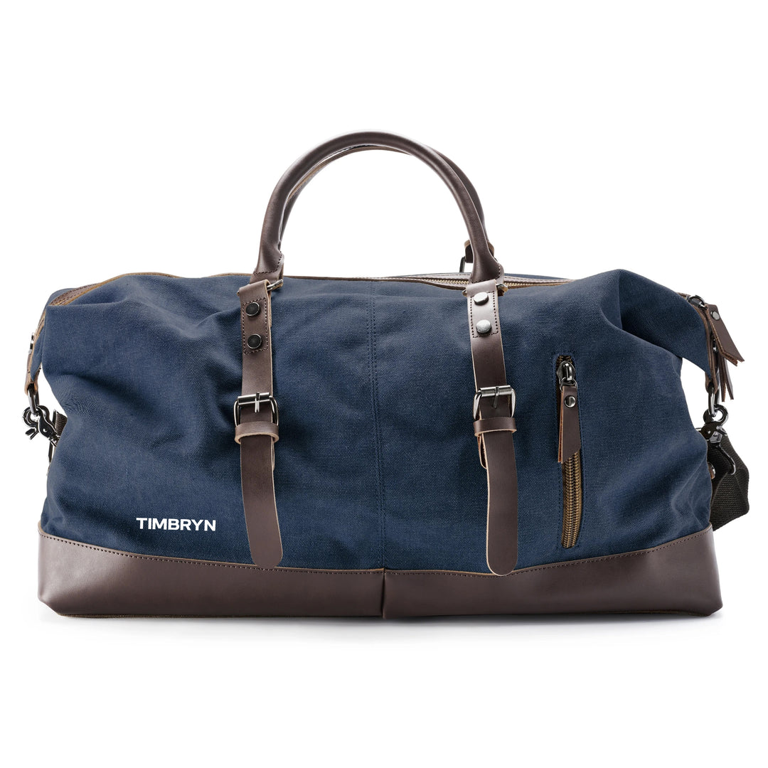 Large Canvas & PU Leather Weekend Duffle Bag – Men's Vintage Travel Carry-On