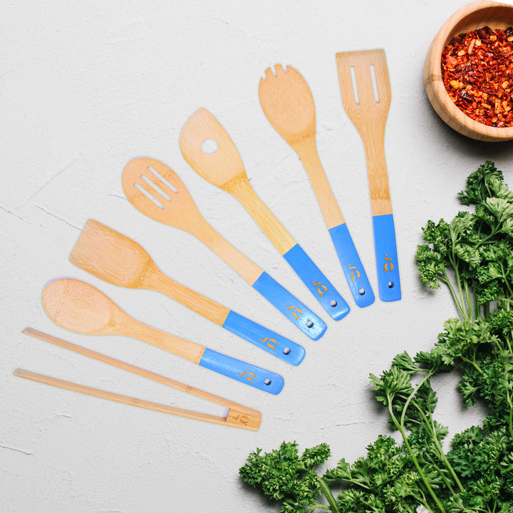 Blue Bamboo KItchen Utensils