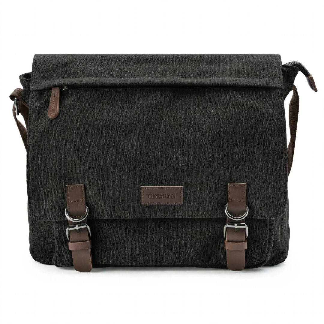 Premium Canvas & Leather Messenger Bag  | Vintage Crossbody Satchel