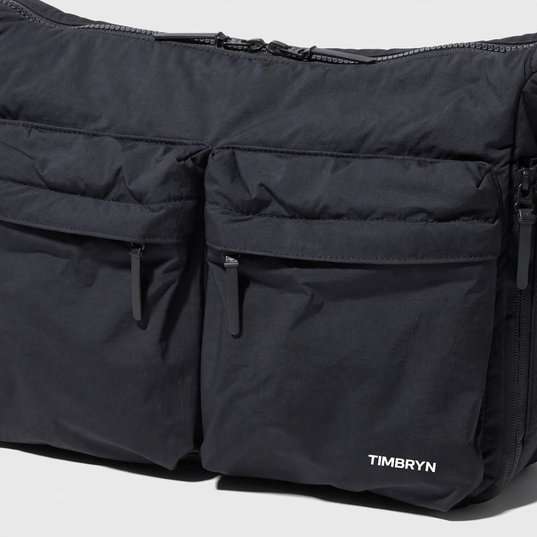 Waterproof Crossbody Sling Bag – Unisex Quilted Nylon Shoulder Bag, Adjustable Strap