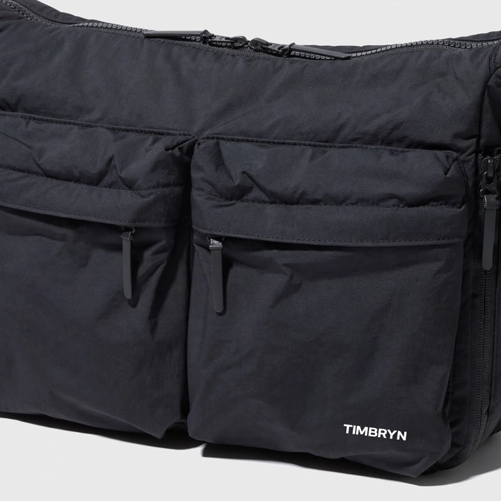 Waterproof Crossbody Sling Bag – Unisex Quilted Nylon Shoulder Bag, Adjustable Strap
