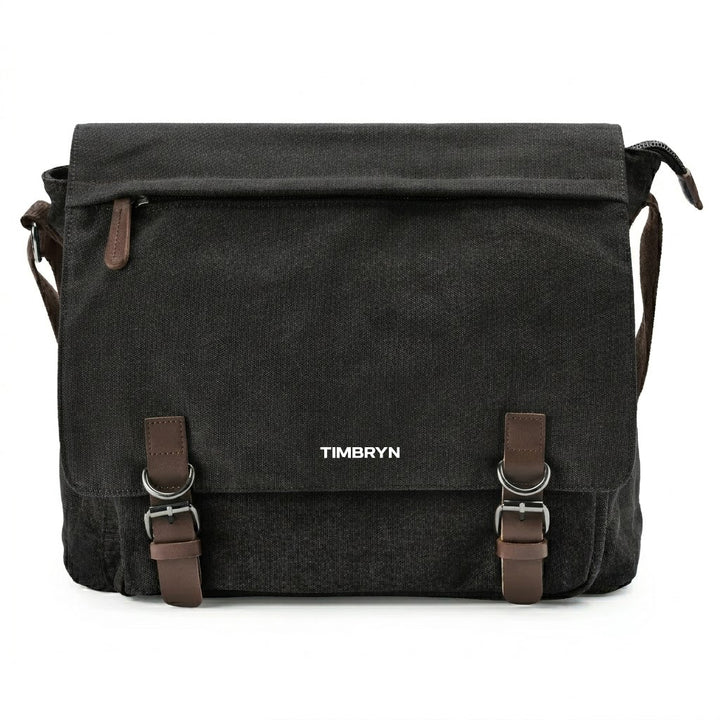 Premium Canvas & Leather Messenger Bag  | Vintage Crossbody Satchel