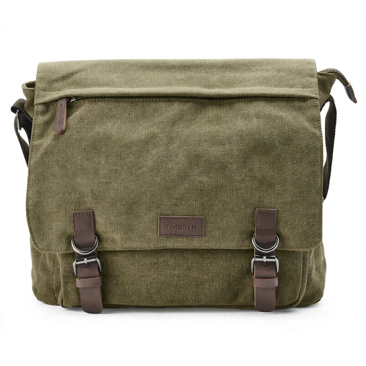 Premium Canvas & Leather Messenger Bag  | Vintage Crossbody Satchel