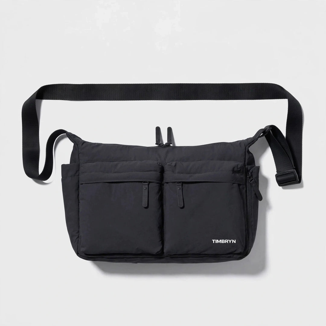 Waterproof Crossbody Sling Bag – Unisex Quilted Nylon Shoulder Bag, Adjustable Strap