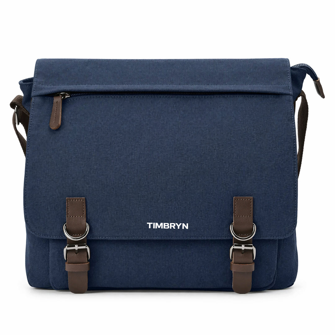 Premium Canvas & Leather Messenger Bag  | Vintage Crossbody Satchel