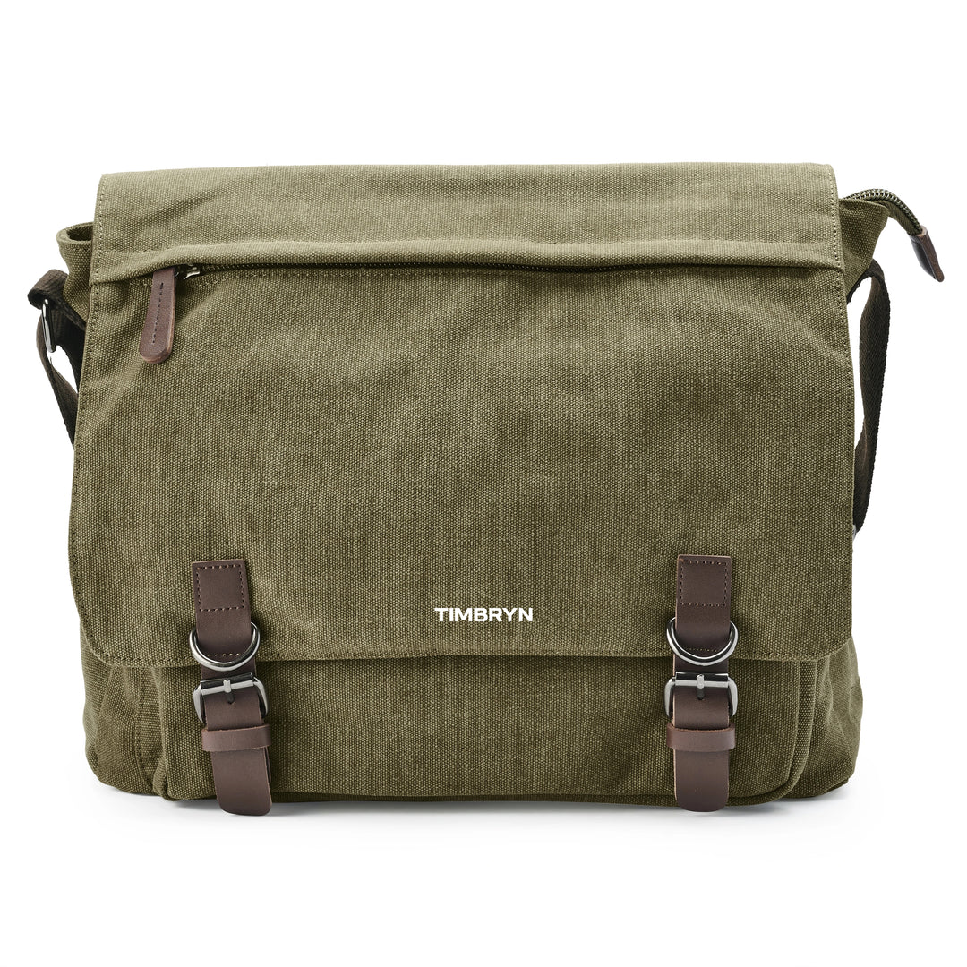 Premium Canvas & Leather Messenger Bag  | Vintage Crossbody Satchel