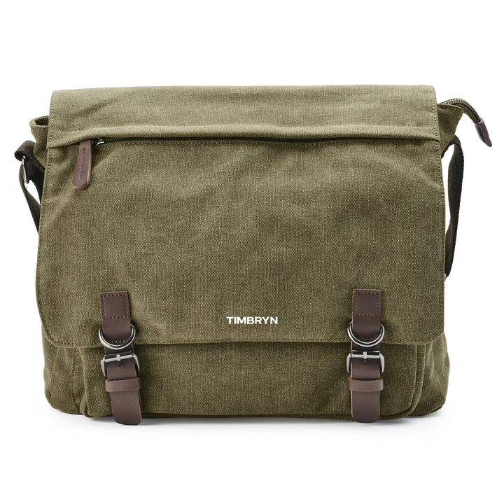 Premium Canvas & Leather Messenger Bag  | Vintage Crossbody Satchel