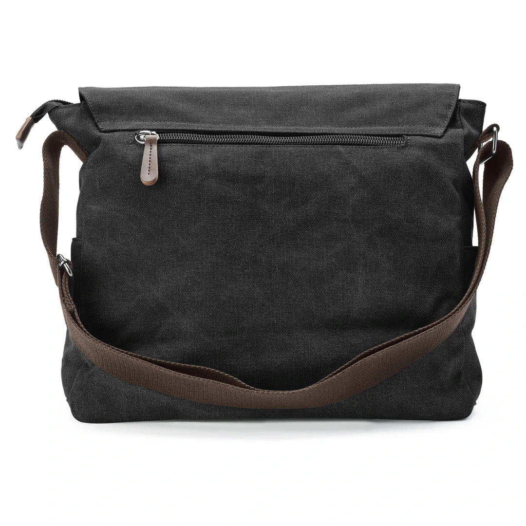 Premium Canvas & Leather Messenger Bag  | Vintage Crossbody Satchel