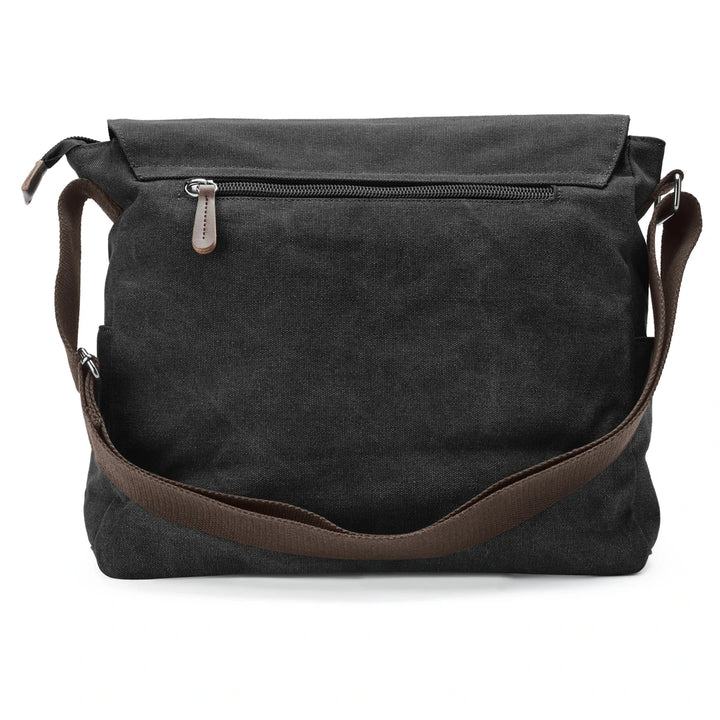 Premium Canvas & Leather Messenger Bag  | Vintage Crossbody Satchel