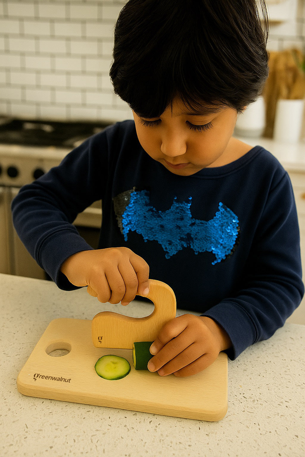 Kids Wooden Knife & Cutting Board | Safe Knife For Children | Wooden Cutter For Children ( Knife + Cutting Board)