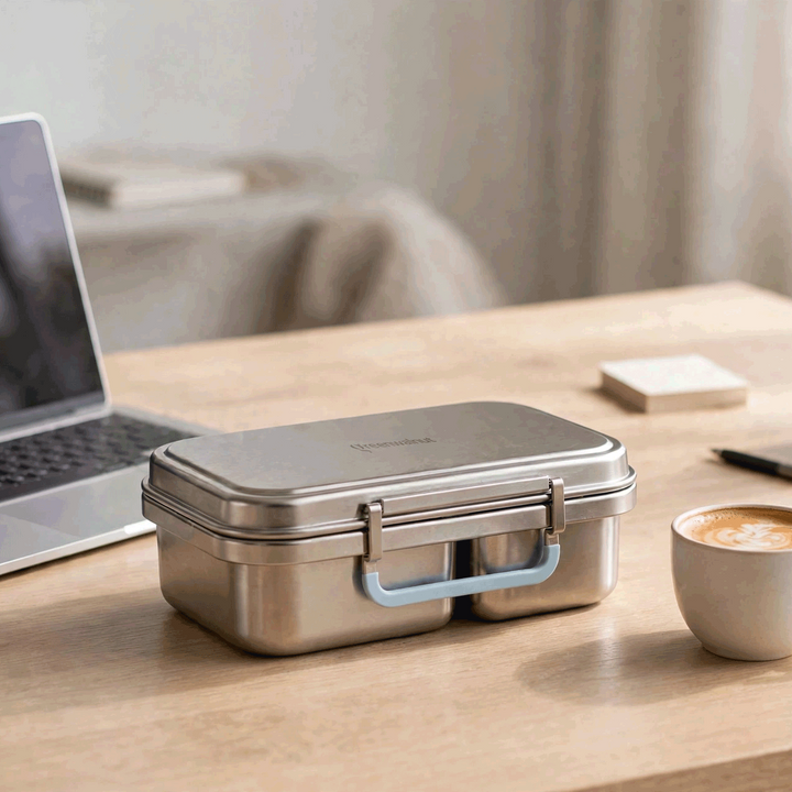 Stainless Steel 2 Compartment Bento Lunch Box