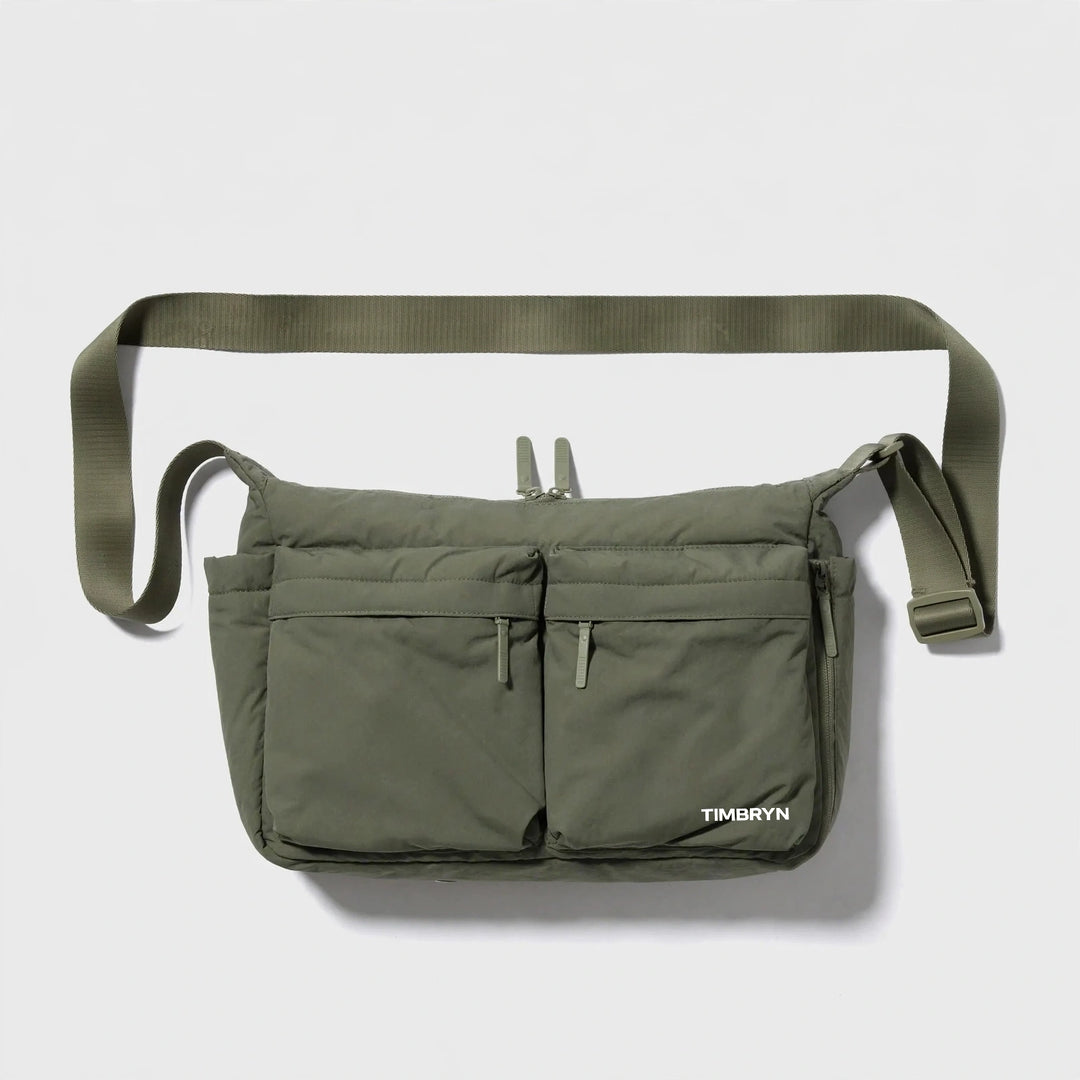 Waterproof Crossbody Sling Bag – Unisex Quilted Nylon Shoulder Bag, Adjustable Strap