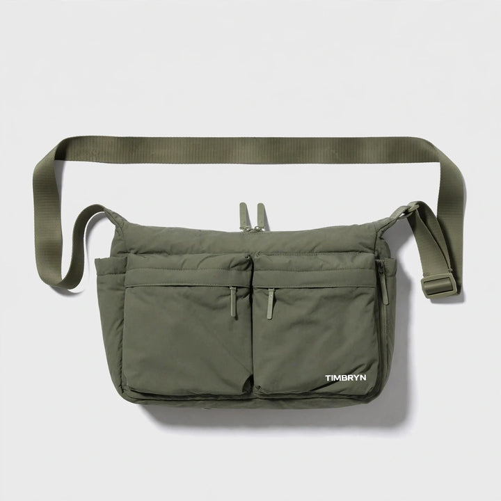 Waterproof Crossbody Sling Bag – Unisex Quilted Nylon Shoulder Bag, Adjustable Strap