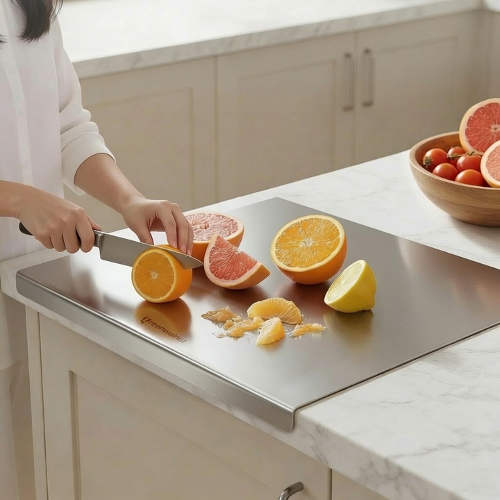 Stainless Steel Kitchen Board – Multi-Purpose Pastry, Cutting & Food Prep Board | Dough Rolling, Meat & Vegetable Chopping Mat