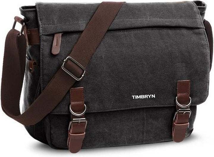 Premium Canvas & Leather Messenger Bag  | Vintage Crossbody Satchel