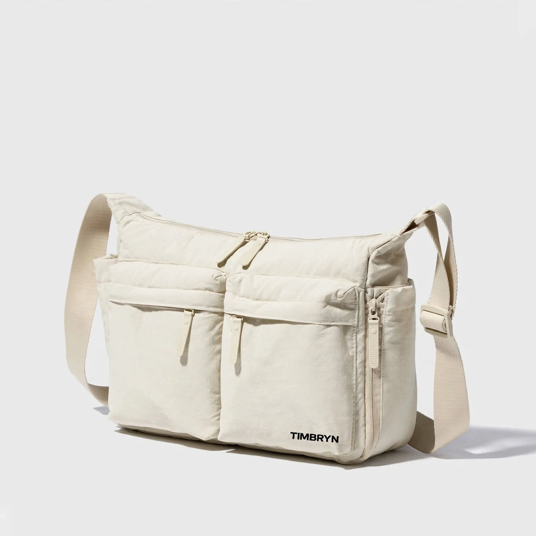 Waterproof Crossbody Sling Bag – Unisex Quilted Nylon Shoulder Bag, Adjustable Strap