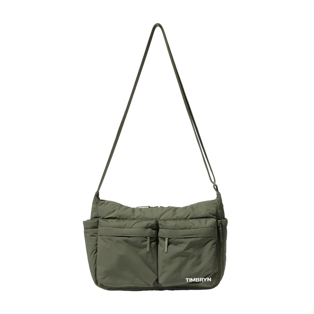 Waterproof Crossbody Sling Bag – Unisex Quilted Nylon Shoulder Bag, Adjustable Strap