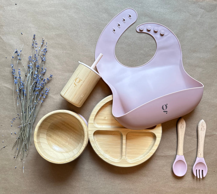 Baby / Toddler Bamboo Dinnerware With Suction Set of 6 Pieces - Green Walnut Inc.