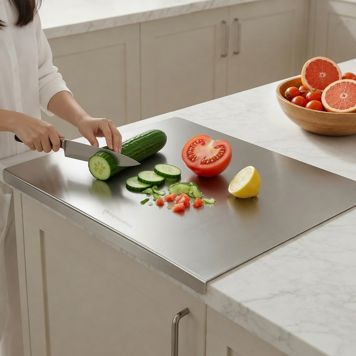 Stainless Steel Kitchen Board – Multi-Purpose Pastry, Cutting & Food Prep Board | Dough Rolling, Meat & Vegetable Chopping Mat