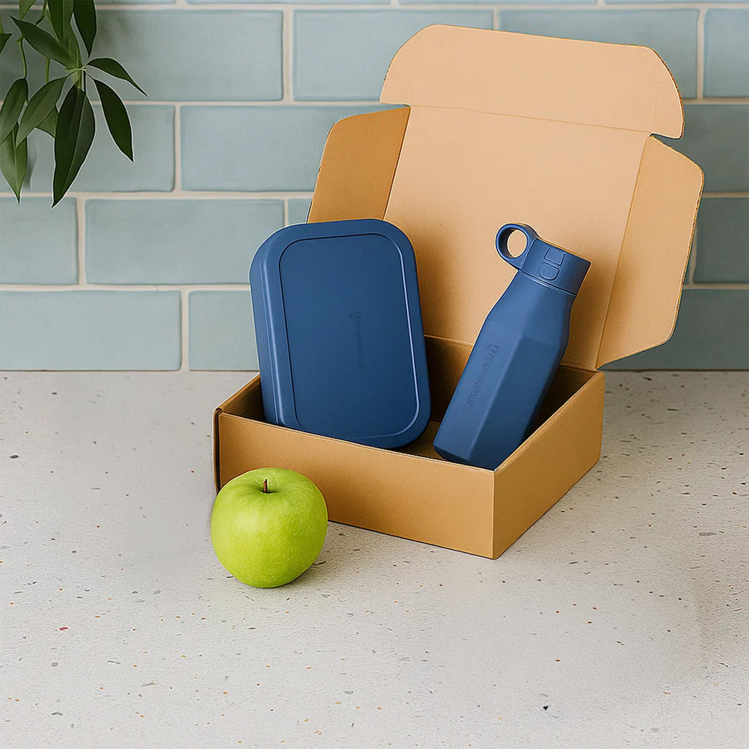 Premium Food-Grade Silicone Leak Proof Lunch Box & Water Bottle Set – Safe, Durable, and Baby Kid Friendly