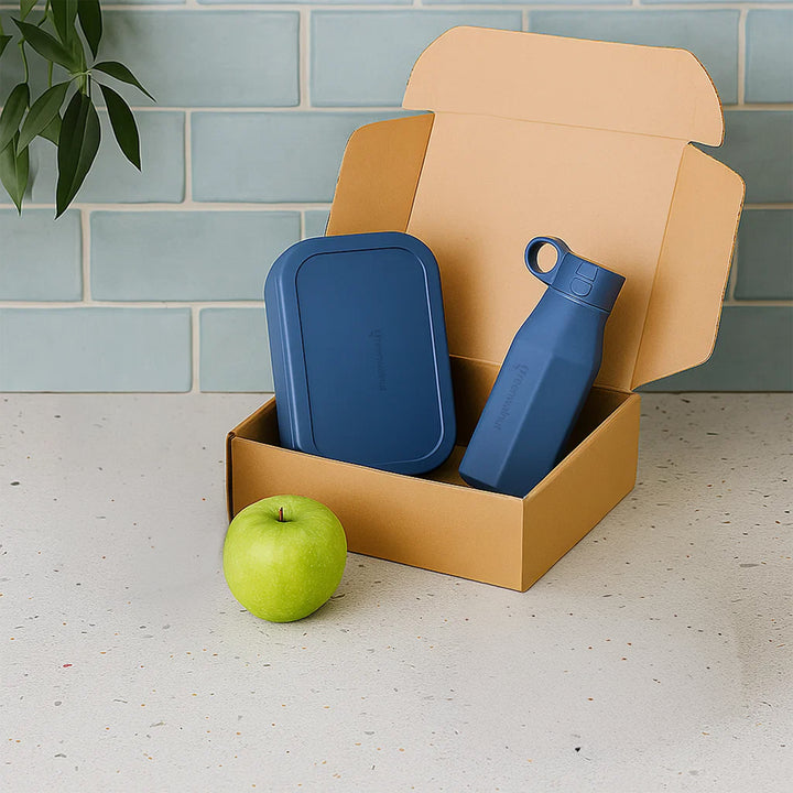 Premium Food-Grade Silicone Leak Proof Lunch Box & Water Bottle Set – Safe, Durable, and Baby Kid Friendly