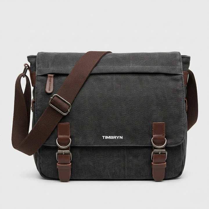 Premium Canvas & Leather Messenger Bag  | Vintage Crossbody Satchel