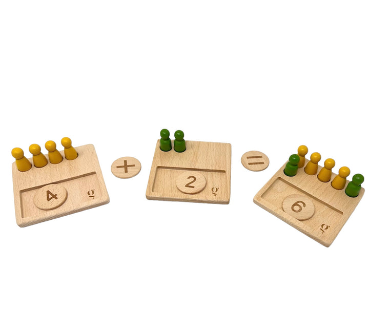 Wooden Math Counting Game | Ten Frame Math Game | Math Puzzle - Green Walnut Inc.