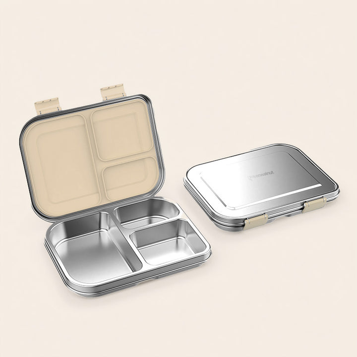 Stainless Steel Lunch Box with Leak-Proof Lid – 3-Compartment Food Container for Kids & Adults | BPA-Free, Durable & Easy to Clean