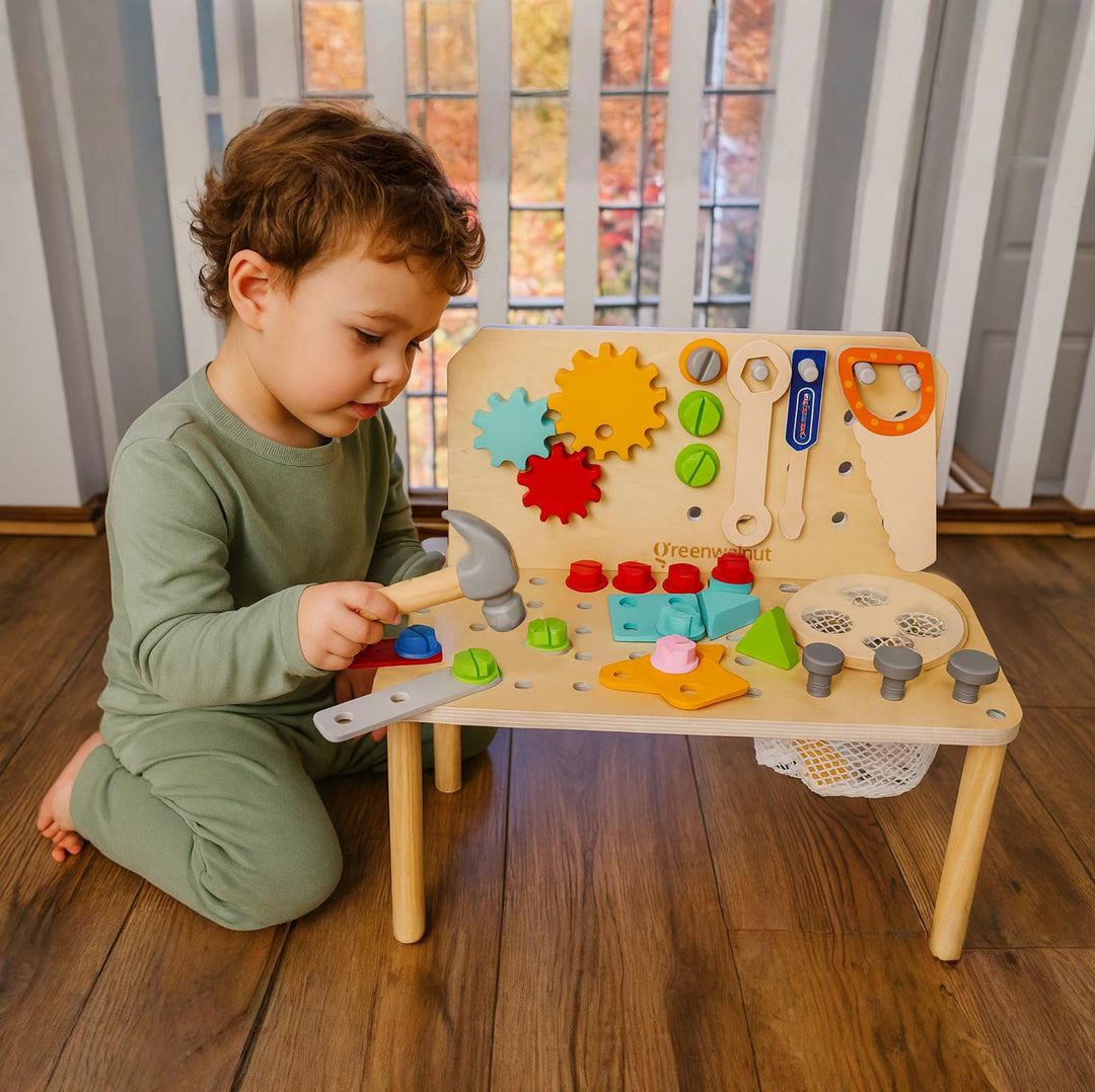 Wooden Kids Tool Play Set | Wooden Tool Workshop | Stem Toy | Montessori Toy