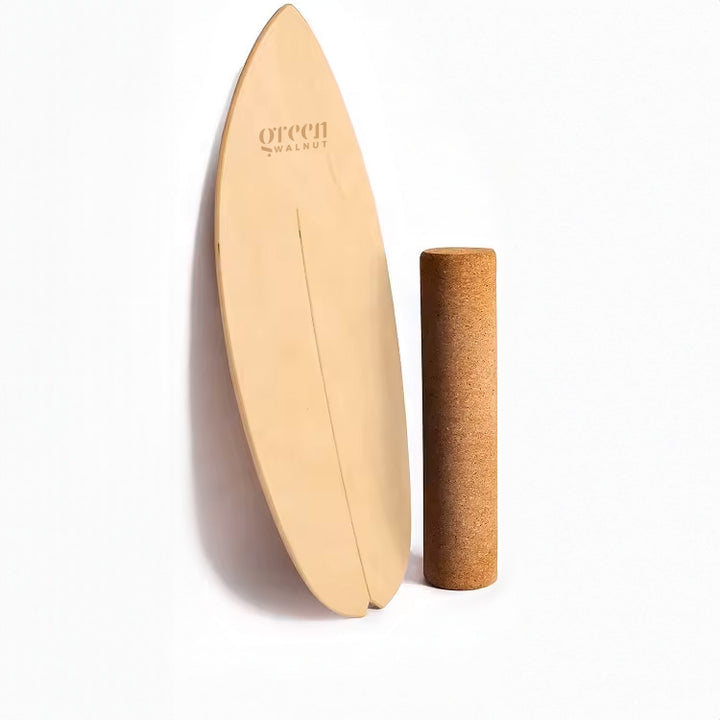 Wooden Balance Board | Surfing Balance Board with Cork Roller - Green Walnut Inc.