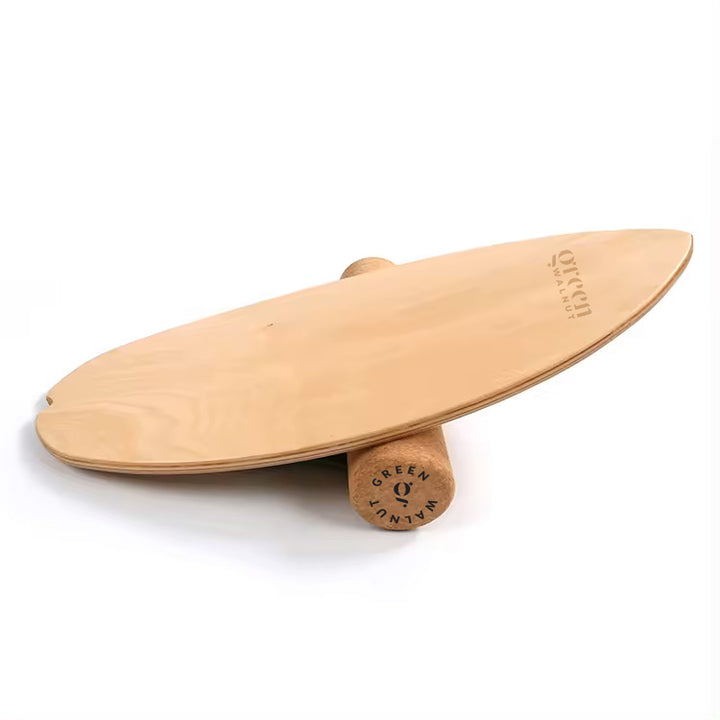 Wooden Balance Board | Surfing Balance Board with Cork Roller - Green Walnut Inc.